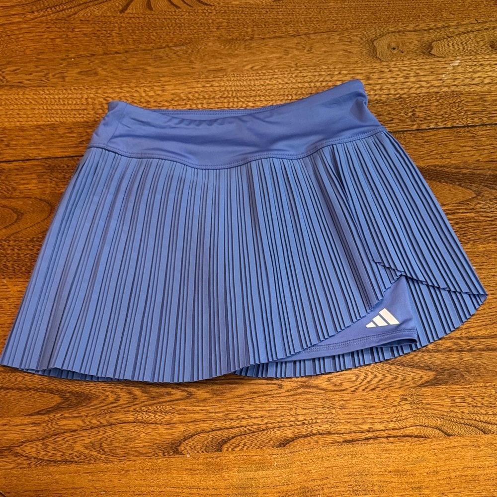 Adidas Girls Blue Woven Pleated Skort